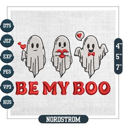 be my boo ghost valentine day embroidery