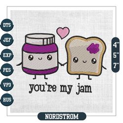 you're my jam couple valentine embroidery