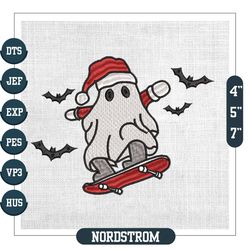 christmas santa ghost boo skateboarding embroidery