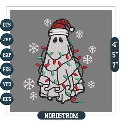 santa spooky ghost christmas light embroidery