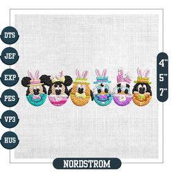 mickey and friends easter eggs bunny ears embroidery