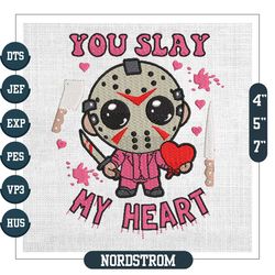 you slay my heart killer valentine jason voorhees embroidery