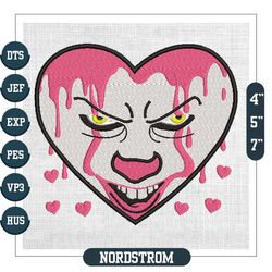 pennywise pink dripping valentine heart embroidery