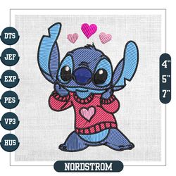 cute little stitch valentine day embroidery