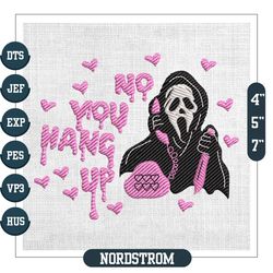 no you hang up ghostface love halloween embroidery