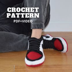 crochet sneaker slippers pattern, men's home shoe tutorial for beginners