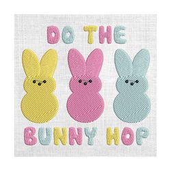 do the bunny hop easter peeps embroidery