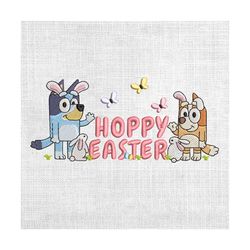hoppy easter bluey and bingo family bunny embroidery