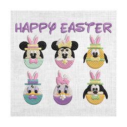 happy easter mickey friends disney gang embroidery