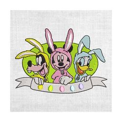 easter bunny gang mickey and friends embroidery