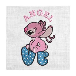 disney alien dog angel love matching couple embroidery