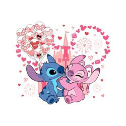 disney kingdom balloon love stitch angel valentine svg