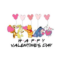 happy valentines day winnie the pooh pink balloon svg