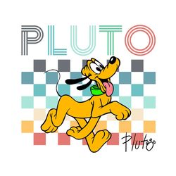 checkered pluto dog disney signature svg