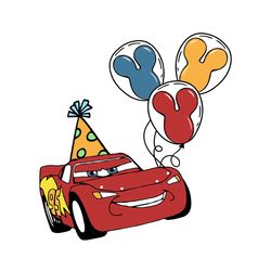 disney cars birthday balloon lightning mcqueen svg