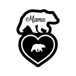 mama baby bear silhouette svg