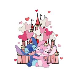 disney balloon castle stitch angel valentine svg