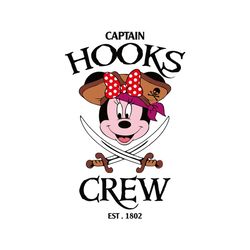 minnie head captain hooks crew est 1802 svg