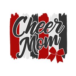 cheer mom red bow print svg