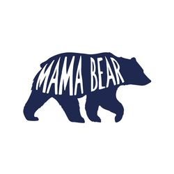 mama bear blue mother day clipart svg