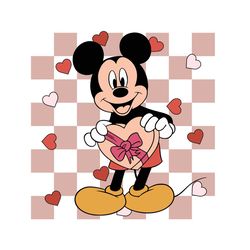 checkered mickey valentine love gift png