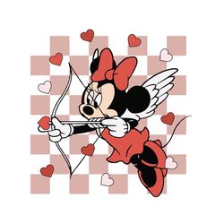 checkered minnie mouse cupid valentines png