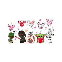 star wars characters valentine day balloon png