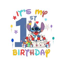 stitch it's my first birthday png