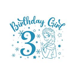 frozen princess elsa 3rd birthday girl svg