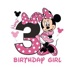 minnie happy 3rd custom name birthday girl svg