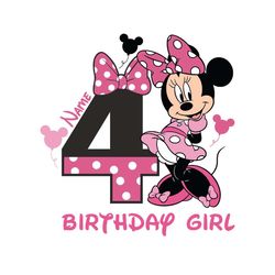 minnie happy 4th custom name birthday girl svg