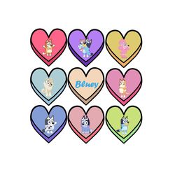 bluey bingo friends valentine hearts png