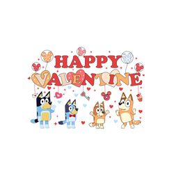 bluey family happy valentine balloon png