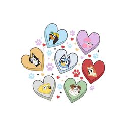 bluey friends heart valentine png