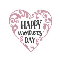 happy mother day floral heart png