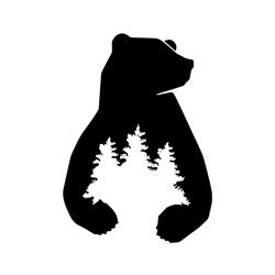 bear hugging the tree silhouette svg