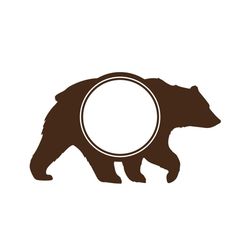 grizzly mama bear monogram svg