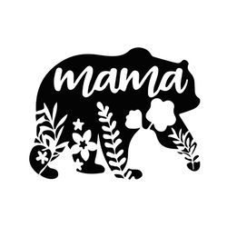 floral print mama bear mother day svg