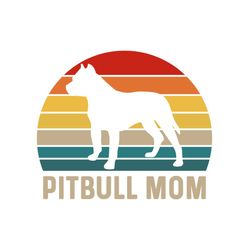 pitbull mom groovy mother day svg