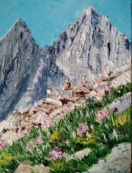 mount whitney painting mountain in california landscape oil painting original art