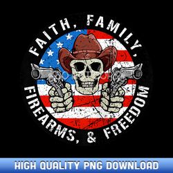 (printed on back faith family firearms freedom 4th of july - customizable sublimation png templates