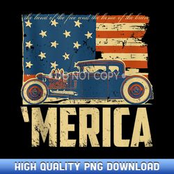 american flag hot rod custom car merica 4th of july - limited edition sublimation png downloads