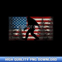 american flag evergreen trees bigfoot 4th fourth of july - customizable sublimation png templates