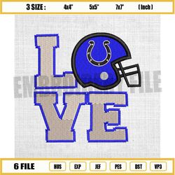 love indianapolis colts helmet logo embroidery