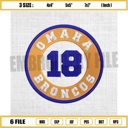 denver broncos omaha 18 logo embroidery