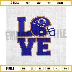 love los angeles rams sport helmet embroidery