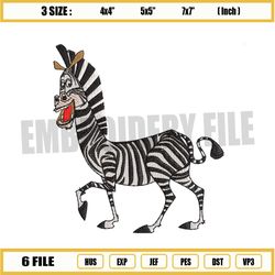 madagascar zebra marty embroidery