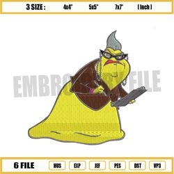 disney pixal monsters inc roz embroidery