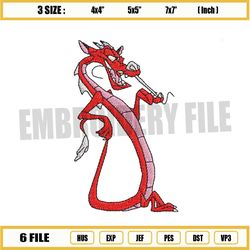 the great red dragon mushu embroidery