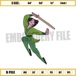 disney princess mulan fencing embroidery